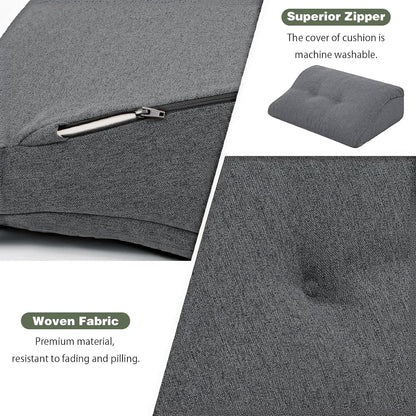 baibu Lumbar Support Pillow for Recliner, Large Memory Foam Dual-Layer Patent Design Back Support Cushion for Sofa & Gaming Chair, Ergonomic Lumbar Pillow with Machine Washable Cover, Brown