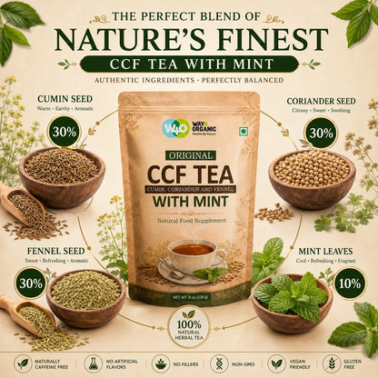 CCF Tea (Cumin, Coriander, Fennel) with Mint - Supports Natural Detoxification 8 Ounces (Pack of 1)
