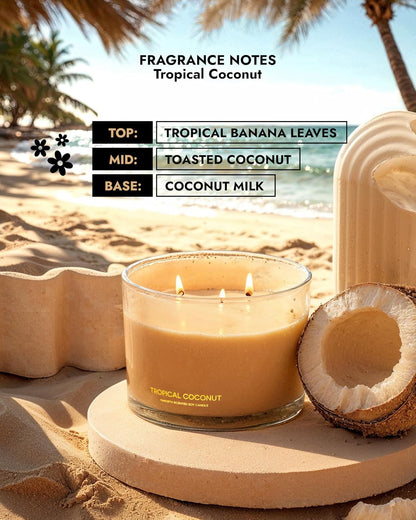 96NORTH Luxury Vanilla Soy Candles | Large 3 Wick Jar Candle | Up to 50 Hours Burning Time | 100% Natural Soy Wax | Relaxing Aromatherapy Aesthetic Candle | Housewarming Gift for Men and Women