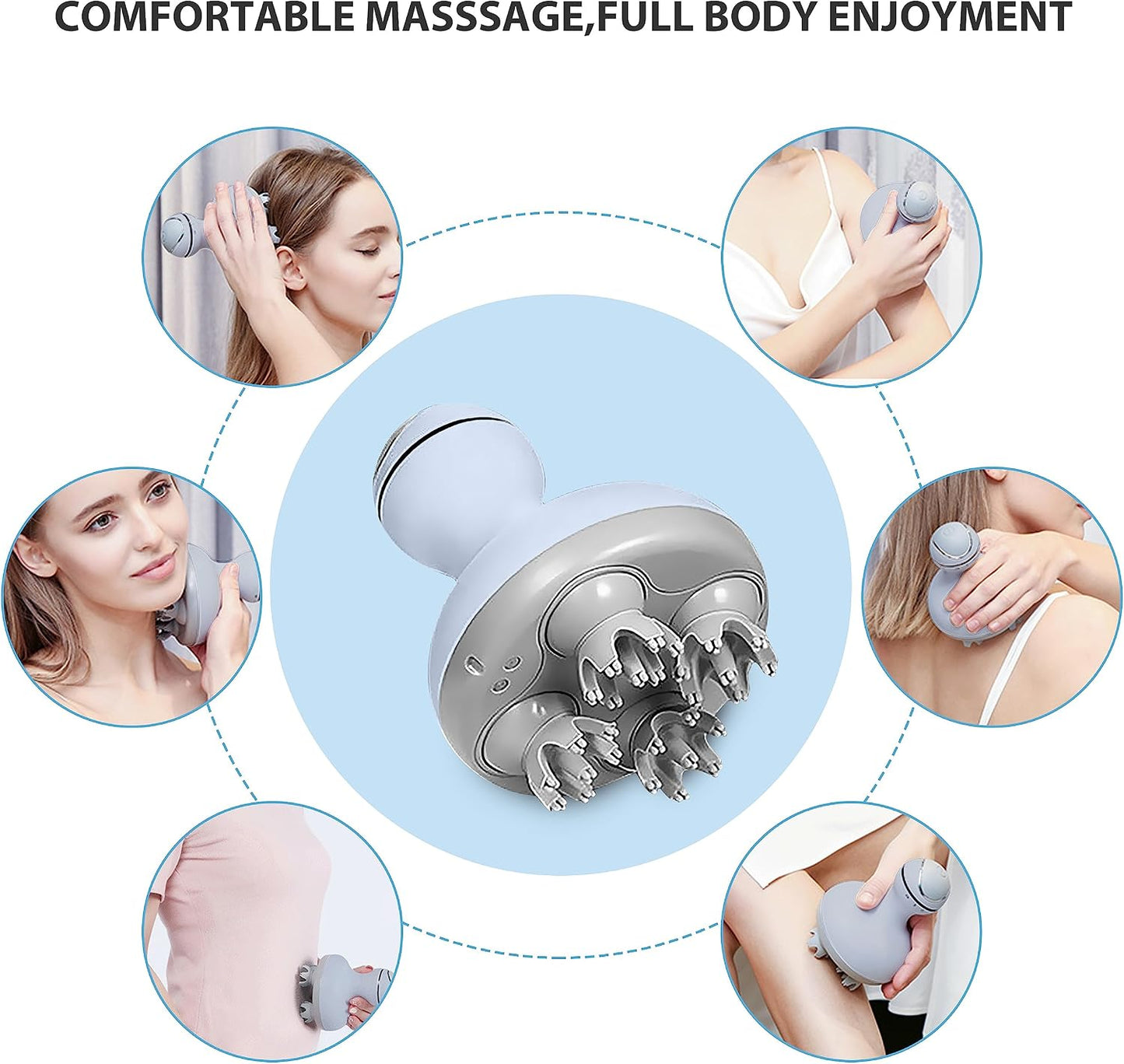 COMFIER Electric Scalp Massager, Waterproof Head Massager with Mutlti-Modes Vibration, Handheld Portable Head Scratcher for Hair Growth, Dog Cat Massager for Deep Clean and Stress Relax