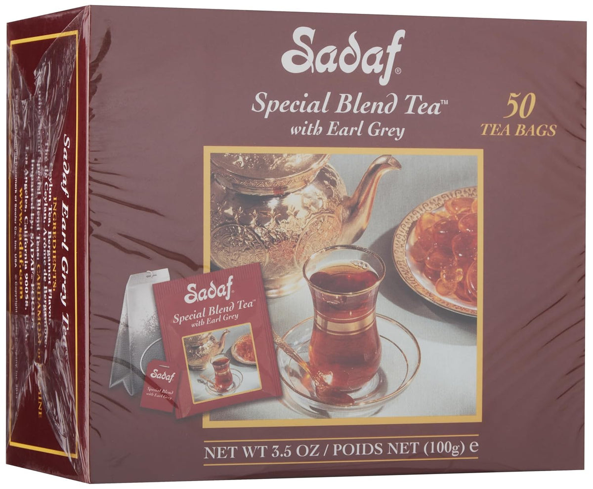 Sadaf Earl Grey Tea Bags | Special Blend Earl Grey Ceylon Black Tea | Product harvested in Sri Lanka | 50 bags (pack of 1)