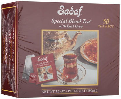 Sadaf Earl Grey Tea Bags | Special Blend Earl Grey Ceylon Black Tea | Product harvested in Sri Lanka | 50 bags (pack of 1)