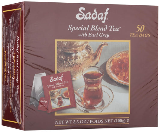 Sadaf Earl Grey Tea Bags | Special Blend Earl Grey Ceylon Black Tea | Product harvested in Sri Lanka | 50 bags (pack of 1)
