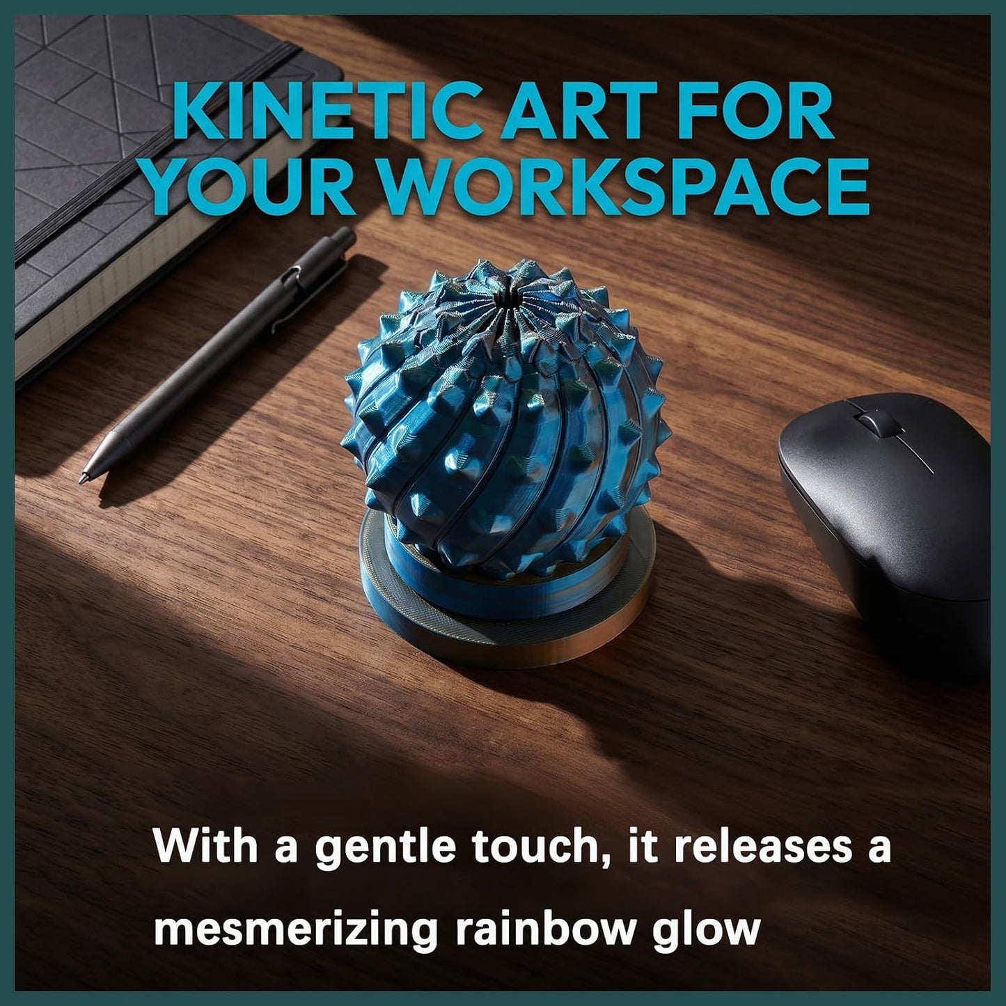 Spiky Retractable Ball, Cool 3D Printed Fidgets, Sharp Spiral Noisy Ball, Suitable for Adults to Relieve Stress and Anxiety, Office Opening Remarks, Killing Time (with Rotating Base)