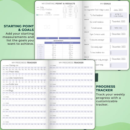 Clever Fox Fitness & Food Journal – Nutrition & Workout Planner for Women & Men – Diet & Gym Exercise Log Book with Calendars, Diet & Training Trackers - Undated, A5 Size, Hardcover (Forest Green)