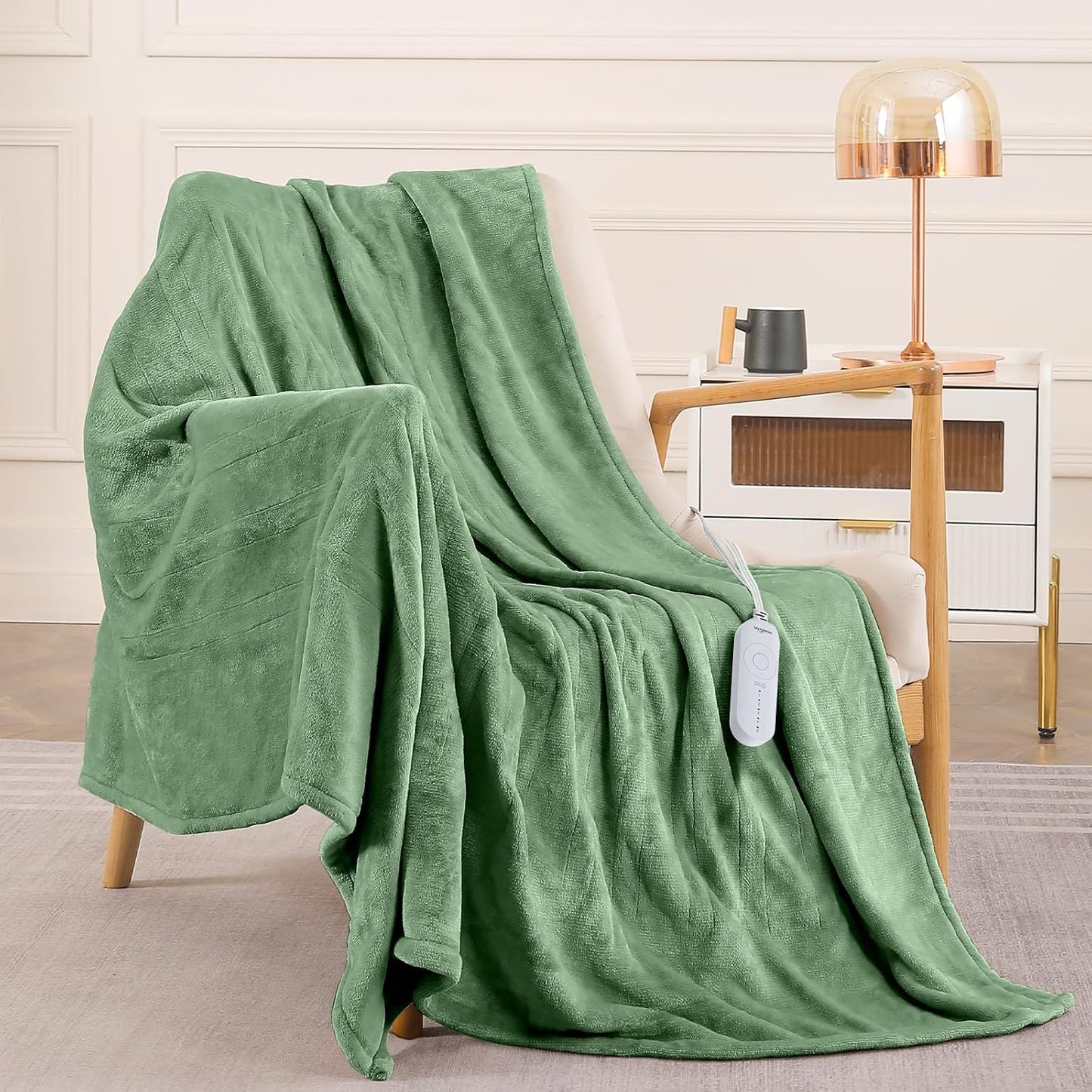 HOMLYNS LuxeHeat Heated Blanket Electric Blanket, Soft Flannel Sherpa Heated Throw, Heating Blanket with 5 Heat Settings, 3 hrs Timer Auto Shut Off (50x60 inches, Purple), Only for 120V Voltage Use