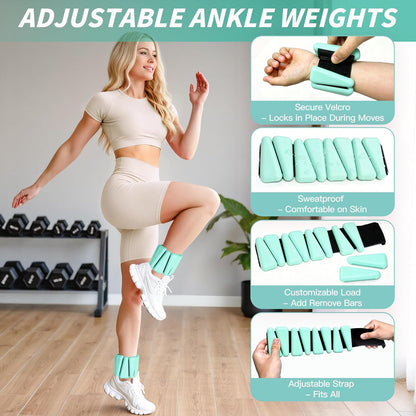 NANATI Pilates Kit, Home Pilates Workout Kit for Women, Pilates Equipment with 14.5" Pilates Ring and Ball, Resistance Bands, Ankle Weights, Sliders & Grip Socks for Home Workouts