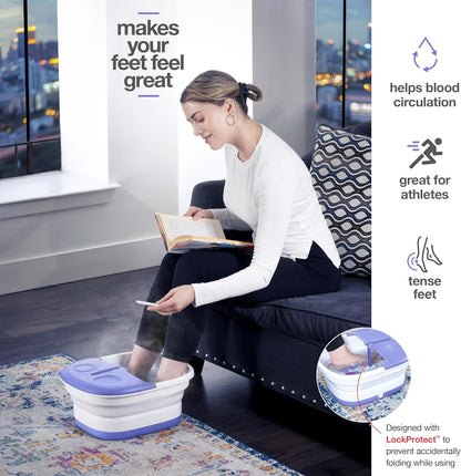 Medical king Foot Spa with Heat and Massage and Jets Includes A Remote Control A Pumice Stone Collapsible Massager with Bubbles and Vibration