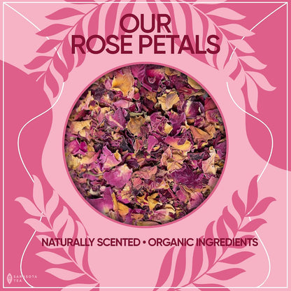 Organic Rose Petals 4.4oz | USDA Organic Dried Rose Petals for Tea, Culinary & Baking | Edible Rose Flowers | Caffeine Free Herbal Tea | Non-GMO | Floral & Aromatic
