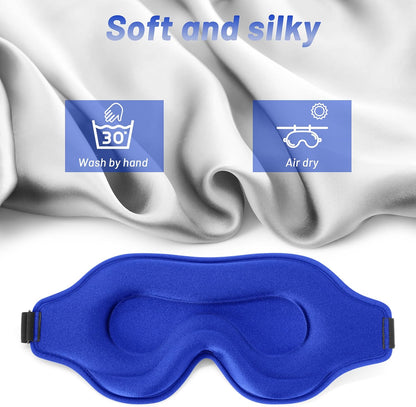 Sleep Eye Mask for Men Women, Lash Extensions 3D Sleeping Mask, Travel Blackout Night Blindfold Eye Shade Cover with Adjustable Strap (Black)