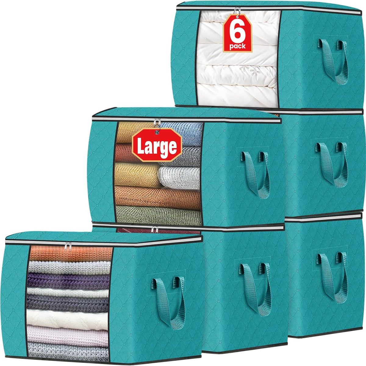Fab totes Storage Bags for Clothes Blanket Storage Bins with Lids