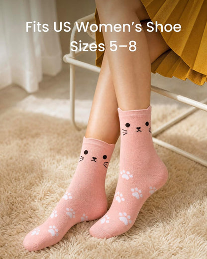 Jeasona Cute Cat Gifts for Women Animal Cat Socks Wife Mom Girlfriend Daughter