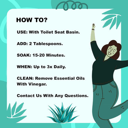 Sitz Bath for Hemorrhoids Soothing 20-in-1 Salts Mix + E Oils, 15 Soaks Concentrate for Toilet Seat Basin
