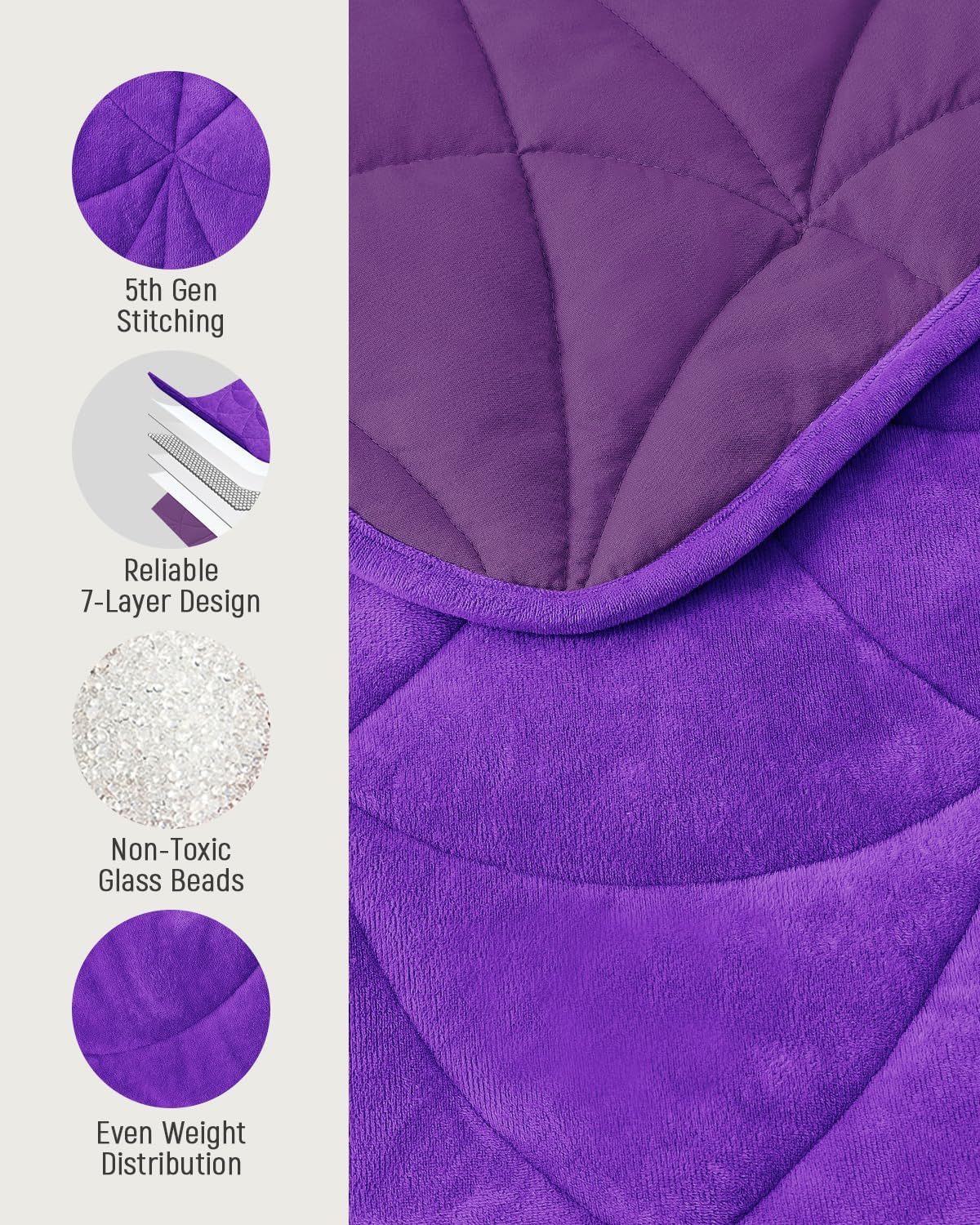 Weighted Lap Blanket 7 lbs for Adults, Luxury Soft Small Weighted Blanket, Compact Portable Weighted Lap Pad for Relaxation, Sleeping, Travel, All-Season Use, Forest Green, 40" x 52"