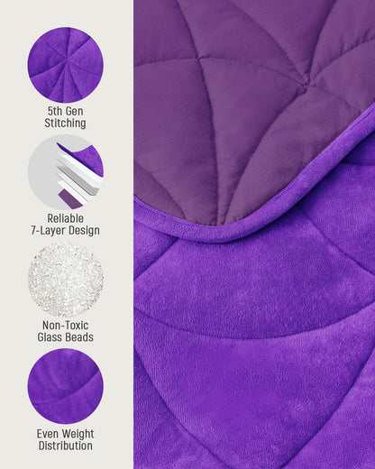 Weighted Lap Blanket 7 lbs for Adults, Luxury Soft Small Weighted Blanket, Compact Portable Weighted Lap Pad for Relaxation, Sleeping, Travel, All-Season Use, Forest Green, 40" x 52"