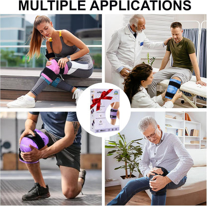 APEXUP Ice Pack for Knee Pain Relief, Large Reusable Wrap After Surgery, Flexible Gel Cold Pack for Injuries, Pain Relief for Back, Shoulder, Elbow, Ankle and Leg (Blue, L, 1PK)