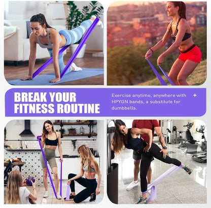 HPYGN 3 Levels Non-Latex Exercise Bands for Physical Therapy & Yoga, Professional Resistance Bands Set for Working Out, Strength Training, Pilates & Rehab, TPE Elastic Stretch Bands for Seniors, Women