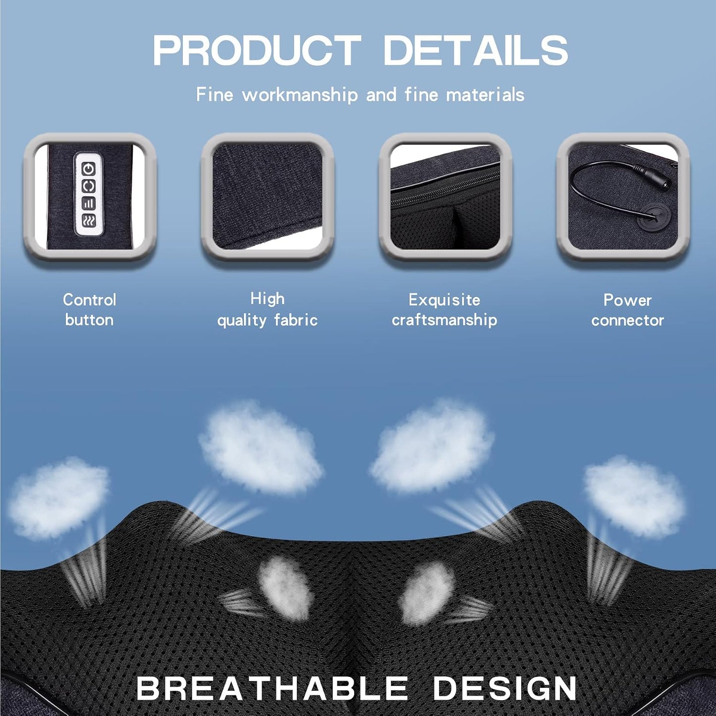 Mo Cuishle Women Men Gifts, Shiatsu Back Shoulder and Neck Massager with Heat, Electric Deep Tissue 4D Kneading Massage, Best Gifts for Mom Dad Wife Husband her Him, Christmas, Birthday (NOT Cordless)