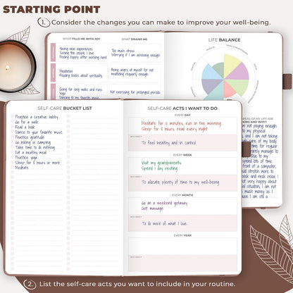 Clever Fox Self-Care Journal for Women, Daily Planner 5.8x8.3 Aquamarine