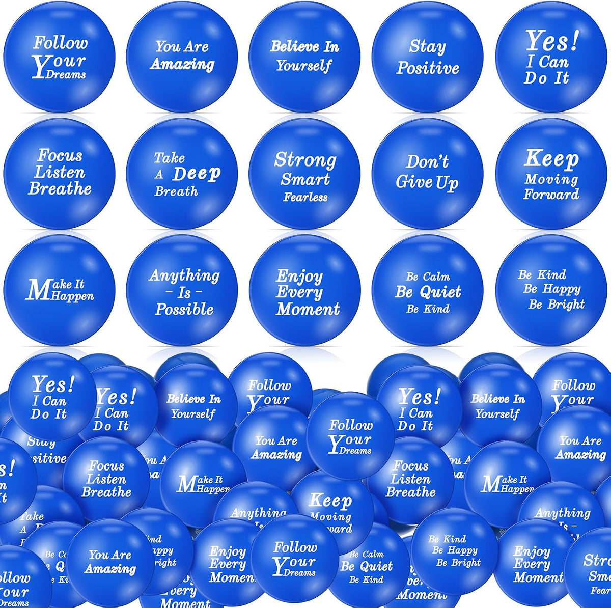 Poen 120 Pcs Motivational Foam Balls with Inspirational Quotes