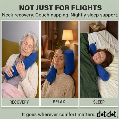 Dot&Dot Twist Memory Foam Travel Pillow, Bendable Neck Pillow for Airplane, Car and Home, 26-Inch Adjustable Roll with Washable Cotton Cover, Gray