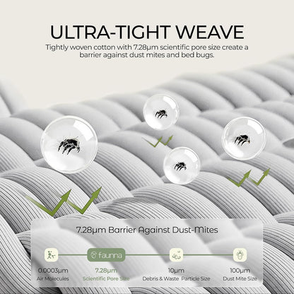 FAUNNA 100% Cotton Pillow Protectors, 600 Thread Count, Standard, 4 Pack