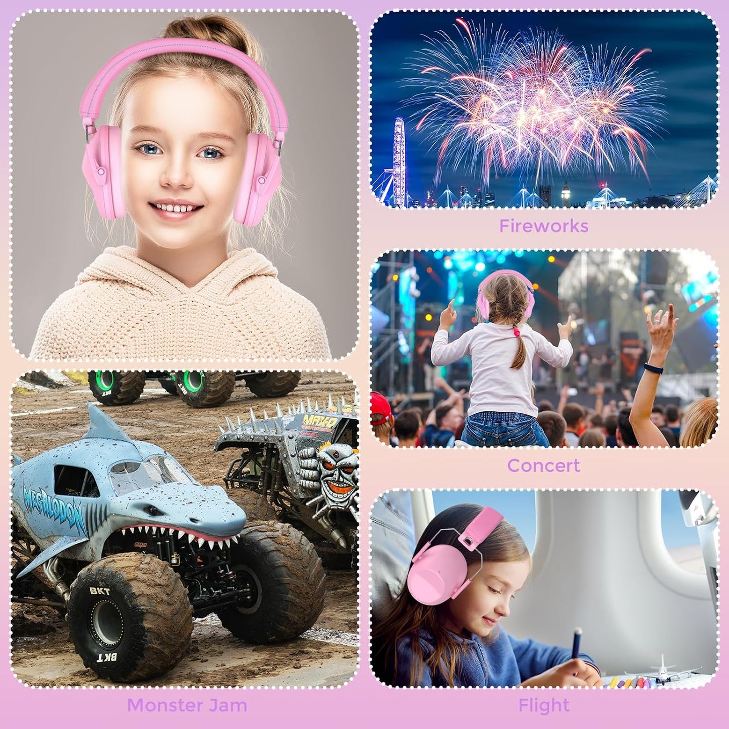 ProCase Kids Noise Cancelling Headphones, Kids Ear Protection Monster Jam Truck, Fireworks Hearing Protection Noise Reduction, Noise Canceling Earmuffs for Sensory Autism Toddler Children -Red