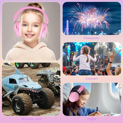 ProCase Kids Noise Cancelling Headphones, Kids Ear Protection Monster Jam Truck, Fireworks Hearing Protection Noise Reduction, Noise Canceling Earmuffs for Sensory Autism Toddler Children -Red