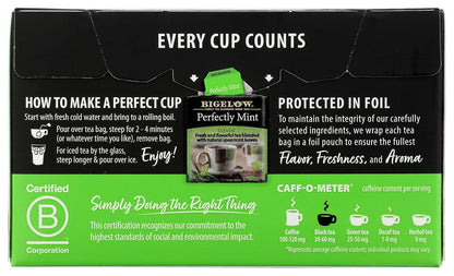Bigelow Tea Perfectly Mint Black Tea, Caffeinated, 20 Total Tea Bags