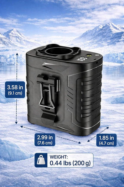 Waist Fan - Portable Cooling Clip Belt Fan with 10000mAh Battery, 24H Working Time, 3 Speeds, 16000RPM Airflow, LED SOS Warning Light for Jobsite, Farming, Fishing, Hot Summer