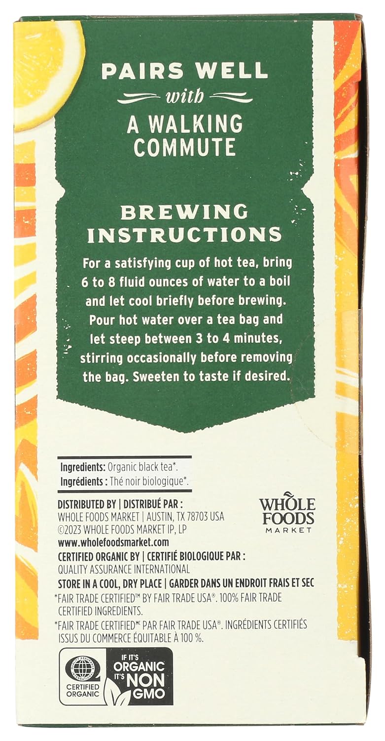 Whole Foods Market, Tea Black Breakfast Blend Organic, 20 Count