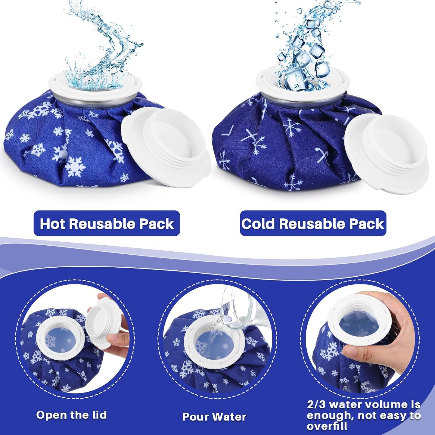 Honoson 4 Pack Reusable Ice Pack for Injuries, Ice Bags Hot Water Bag for Hot & Cold Pain Relief No-Leak Elastic Breathable for Muscle, Joint Pain Swelling, Sports & Home Use(Cute Fruit Style)
