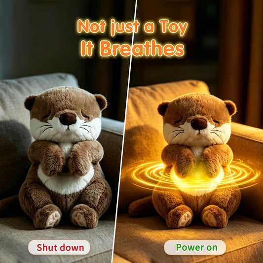 LUKETURE Breathing Otter Stuffed Animal Plush Toy