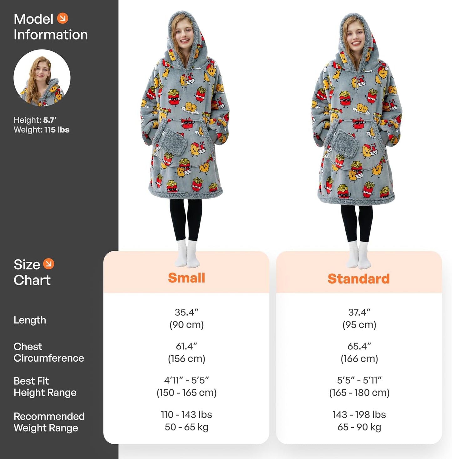 Giggling Getup Wearable Blanket Hoodie for Adults Gifts for Teen Girls Sister Women Sherpa Fleece Printed Hooded Blanket Sweatshirt Warm Cozy with Pocket & Sleeves Beige Cat