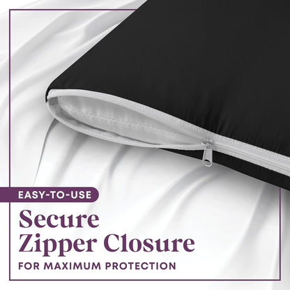 CirclesHome Pillow Protectors 4 Pack Standard Zippered - 100% Cotton Breathable Pillowcases - Protects Pillows from Dirt, Dust and Debri (Standard - Set of 4 - 20x26)
