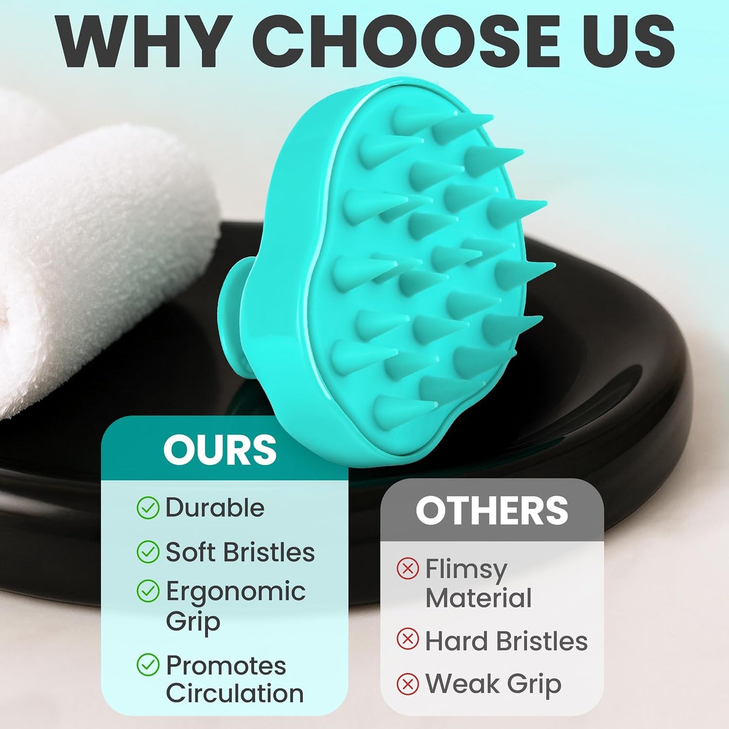 RELAXXO Scalp Massager Hair Growth – Exfoliator & Hair Scrubber for Scalp, Soft Bristles for Dandruff & Soothing Comfort, Shampoo Brush, Wet & Dry Use, Pink