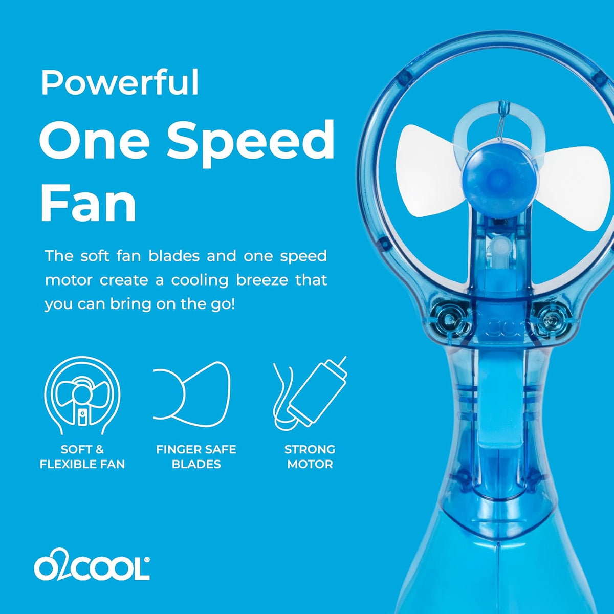 O2COOL Deluxe Handheld Misting Fan Battery Powered Green