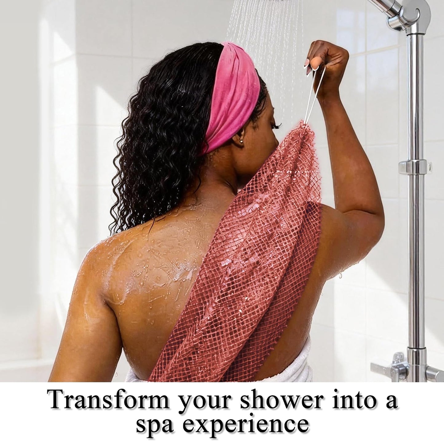 SubSahara Authentic African Net Sponge - 2 Pack Exfoliating Bath & Shower Loofah Sponge for Body & Face, Gentle Scrubber for All Skin Types, Travel, Durable Polyester (Olive Green & Light Green)