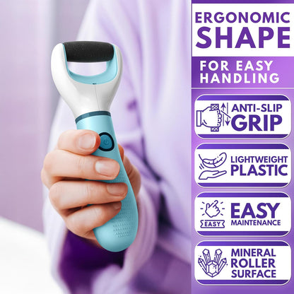 Electric Foot Callus Remover Tool for Dead Skin & Cracked Heels – Battery-Operated Foot Grinder with Replaceable Roller – Pedicure Tools for Feet & Toes – Smooth Feet at Home (Batteries Not Included)