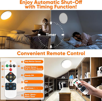 Rechargeable Motion Sensor Ceiling Light, Battery Operated Closet Light