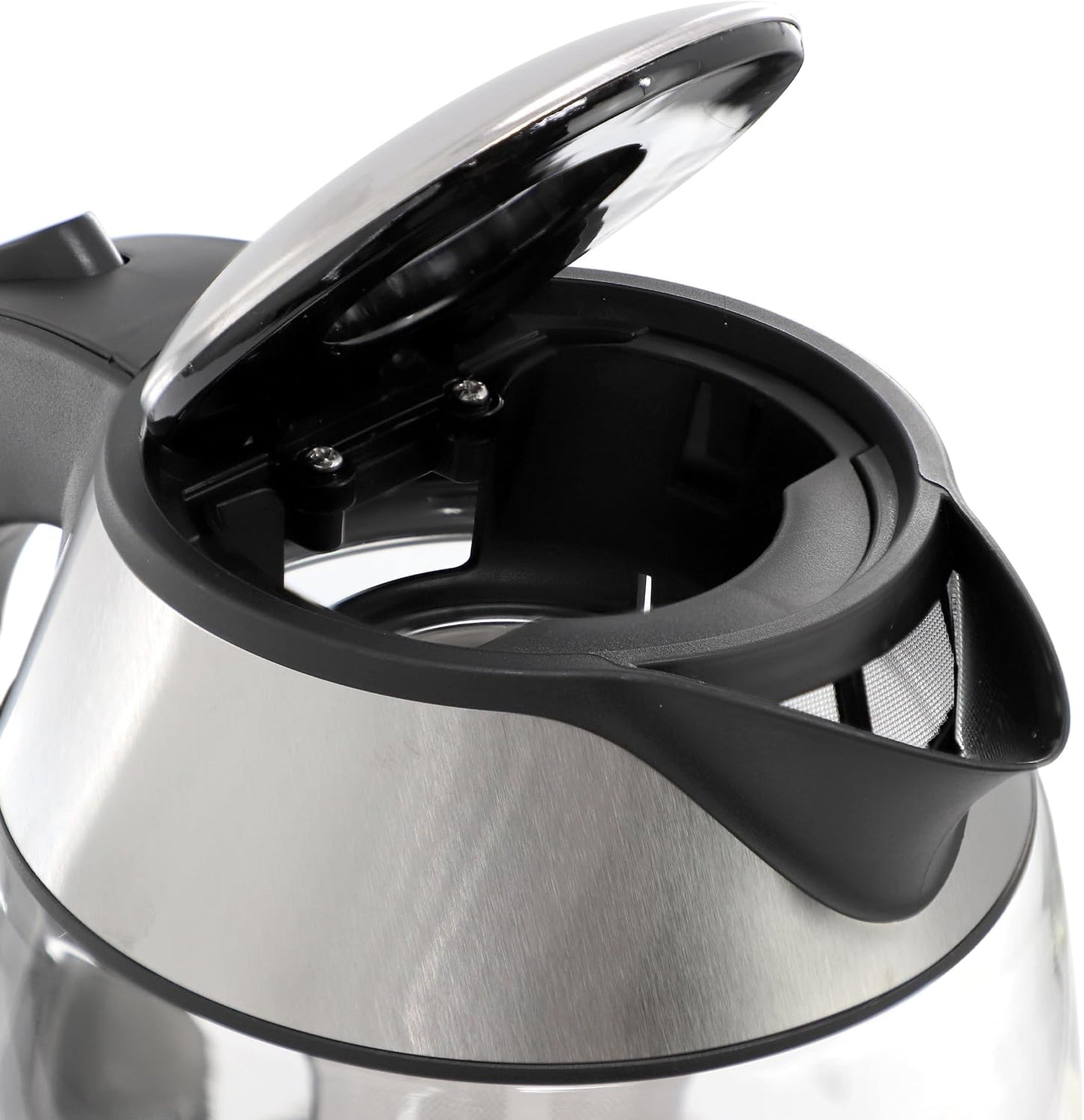 MegaChef Electric Watter Boiler/Tea Kettle (Glass, Silver, 1.8 Liter)