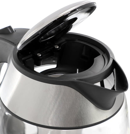 MegaChef Electric Watter Boiler/Tea Kettle (Glass, Silver, 1.8 Liter)