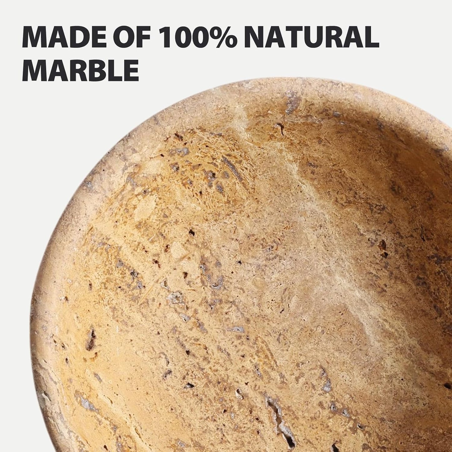 Koville Italian Travertine Incense Holder, 6" Incense Holders for Sticks, Sturdy Incense Burner Ash Catcher, Ideal for Meditation, Relaxing, Easy to Clean