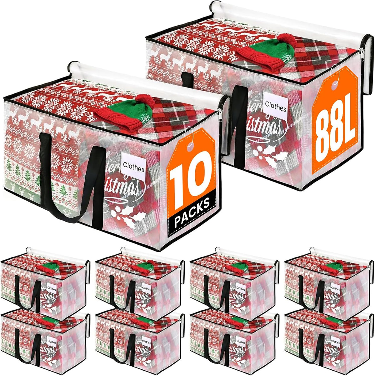 RoomHacks Moving Bags, Heavy Duty Large Storage Bags, 88L, Clear