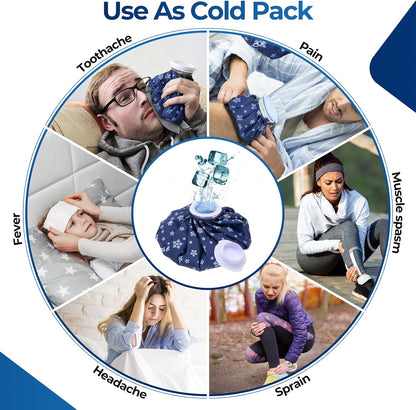Ice Bags for Injuries Reusable: Ohuhu 3 Packs Ice Cold Packs with Wrap Ice Bag Hot Water Hot & Cold Therapy Pain Relief for Knee Leg Injury No-Leak Waterproof Ice Bags 3 Sizes 6"/9"/11", Blue