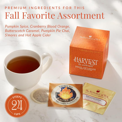The Republic of Tea Harvest Tea Sampler Assortment, 24 Count
