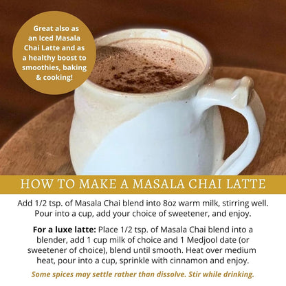 DelighTeas Organic Masala Chai Powder | Caffeine free, Unsweetened, Vegan, Keto | Ayurvedic Digestive Support blend for Chai Spice Tea | 100 Servings, 4oz