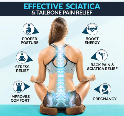 ComfiLife Gel Enhanced Seat Cushion – Office Chair Cushion – Non-Slip Gel & Memory Foam Coccyx Cushion for Tailbone Pain - Desk Chair Car Seat Cushion Driving - Sciatica & Back Pain Relief (Navy)