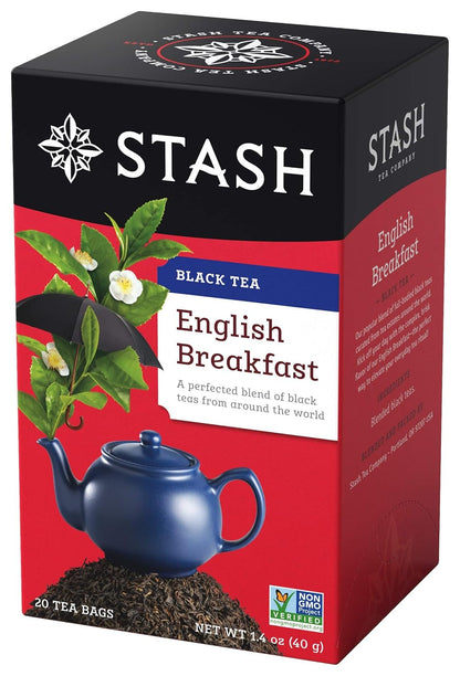 STASH English Breakfast Black Tea, 120 Bags (6 Boxes of 20), Caffeinated