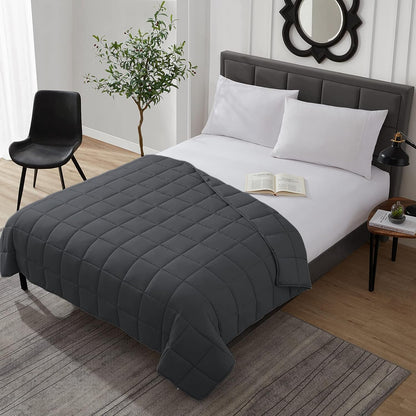 L'AGRATY Weighted Lap Pad 7lb: Small Weighted Blanket for Adults - Cooling Portable Travel Blanket for Relaxation Sleeping - Washable All-Season (29" x 24")